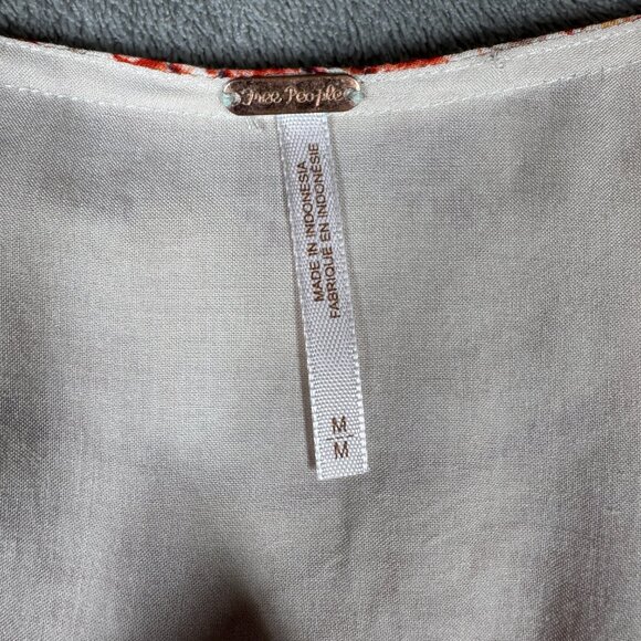 FREE PEOPLE Sunset Dreams Bell Sleeve Tunic Top sz M Flowy Boho Hippie 70s - Picture 5 of 11